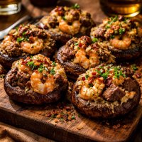 Surf and Turf Stuffed Mushrooms