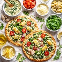 Surfin Spinach and Artichoke Pita Pizza