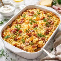 Swedish Ham Potato Dill and Cheese Bake