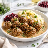 Swedish Meatballs with Gravy and Lingonberry Preserves