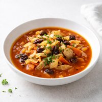 Sweet and Sour Cabbage Soup with Raisins