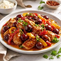 Sweet and Sour Pepper Cherry Chicken