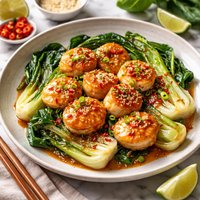 Sweet and Spicy Scallops and Bok Choy