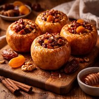Sweet Baked Apples with Dates Apricots