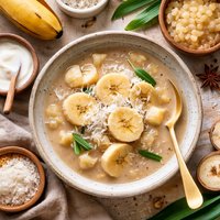 Sweet Banana Soup with Tapioca and Coconut