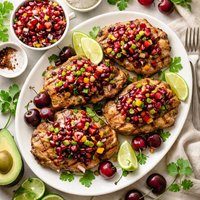 Sweet Cherry Salsa Pork Chops