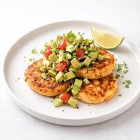 Sweet Corn Cakes with Avocado Salsa
