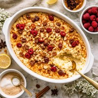 Sweet Creamy Baked Rice Pudding