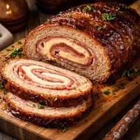 Sweet Glazed Spiral Meatloaf W Ham and Swiss