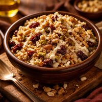 Sweet Honeyed Date Nut Couscous with Tahini Note