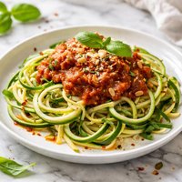 Sweet Marinara Over Zucchini Raw Vegan