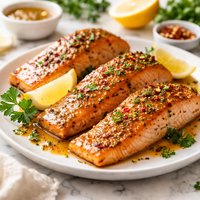 Sweet Mustard Glazed Salmon Fillets