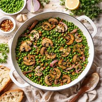 Sweet Peas with Mushrooms and Onion