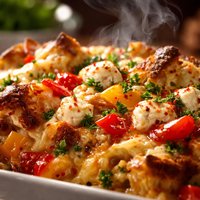 Sweet Pepper and Feta Strata