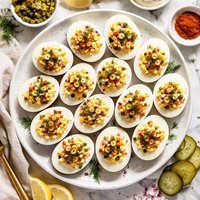 Sweet Pickle and Horseradish Deviled Eggs