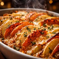 Sweet Potato and Ontario Apple Gratin