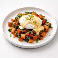 Sweet Potato Hash with Spicy Hollandaise