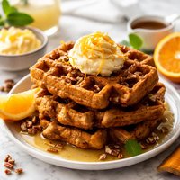 Sweet Potato Waffles with Orange Butter