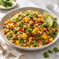 Sweet Rice and Lentil Mango Medley