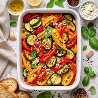 Sweet Roast Bell Peppers and Zucchini