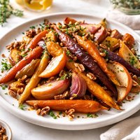 Sweet Roasted Carrots with Onions and Apples