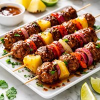 Sweet Sour Meatball Kabobs with Pineapple