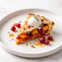 Sweet Tart Peach Cranberry Pie