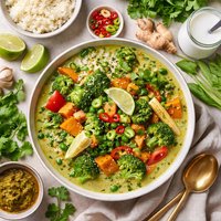 Sweet Vegetable and Coconut Green Curry