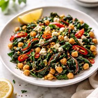 Swiss Chard with Chickpeas and Feta