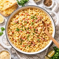Swiss Cheese and Ham Macaroni and Cheese