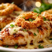 Swiss Cheese and Onion Ring Chicken Breasts
