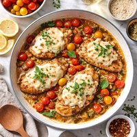 Swiss Chicken Cutlets in Oregano Wine Sauce