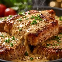 Swiss Pork Chops with Mustard Sauce
