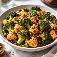 Szechuan Broccoli and Cauliflower