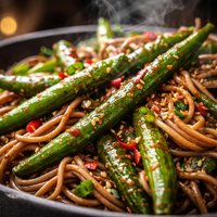 Szechuan Green Beans and Soba