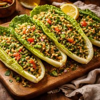 Tabbouleh Wrapped in Romaine Leaves