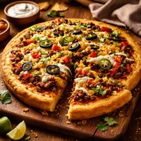 Taco Pizza with Cornbread Crust