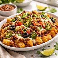 Taco Tots with Cheese Peppers Olives