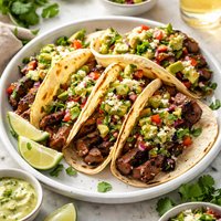 Tacos Al Carbon with Avocado Salsa