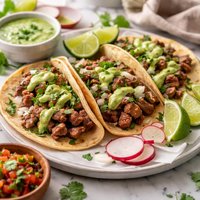 Tacos De Bistec with Lime Sauce Mexican Street Tacos