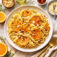Tagliatelle with Caramelized Oranges and Almonds