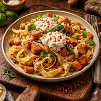 Tagliatelle with Squash Chili Ricotta