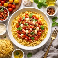 Tagliolini with Uncooked Tomato Sauce Tagliolini Alla Checca