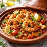 Tajine De Crevette Moroccan Tiger Prawns Shrimp