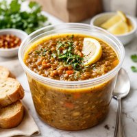Take Out Lentil Soup with Garlic and Cumin