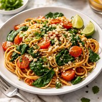 Tallarines Y Espinacas Mexican Noodles and Spinach