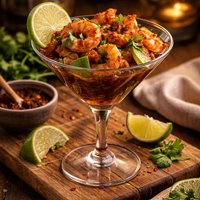 Tamarind Rum Glazed Shrimp Martini