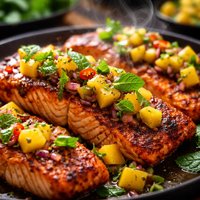 Tandoori Salmon Fillets with Mango Mint Relish
