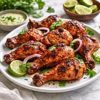 Tandoori Style Yogurt Marinated Chicken Legs for the Grill