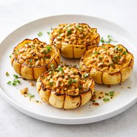 Tangerine Baked Dumpling Squash with Pine Nuts